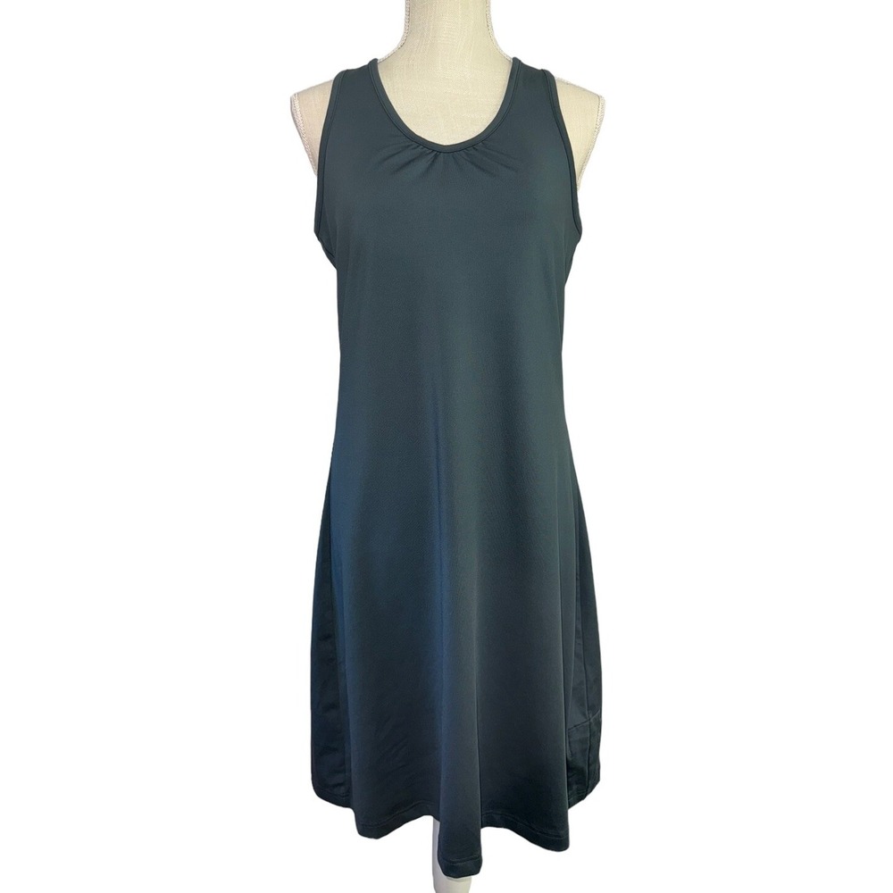 Title Nine Workout Dress Womens‎ M Blue Sundress Racerback Stretch Built in Bra